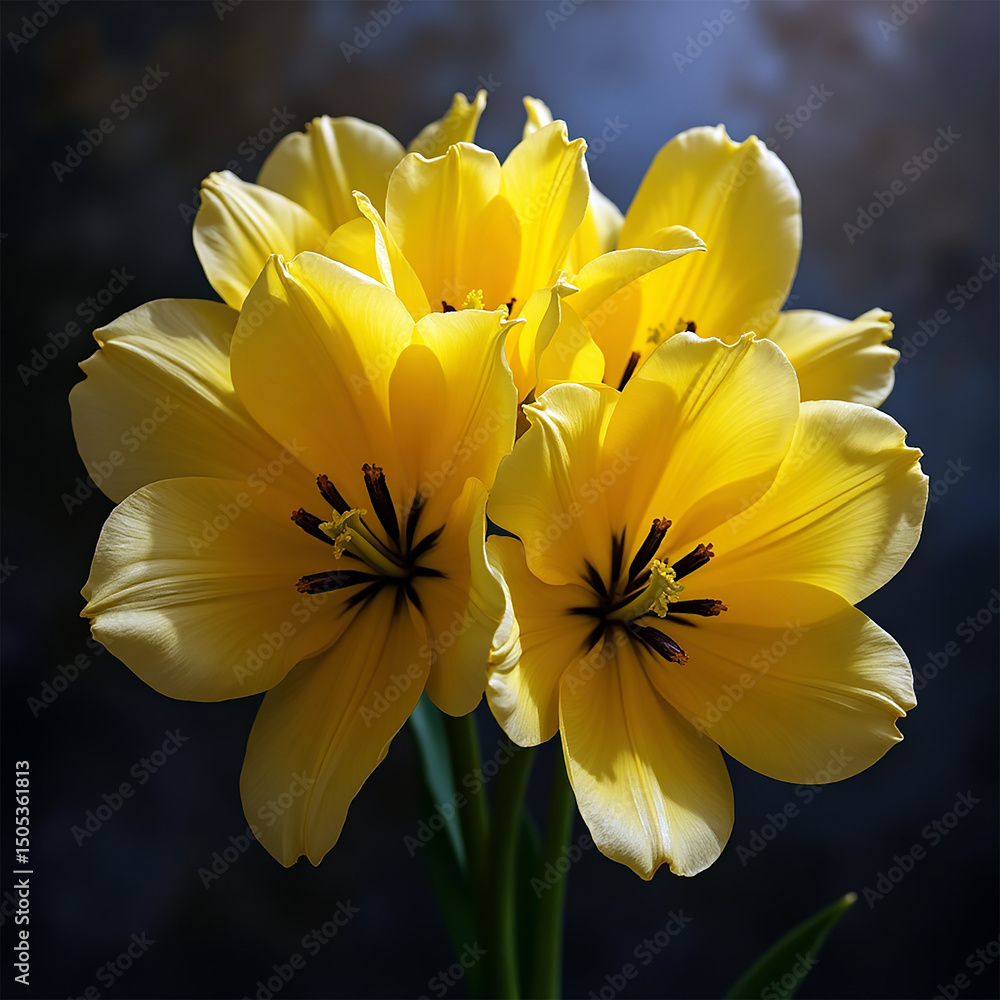 Obraz premium Bouquet of yellow lilies.