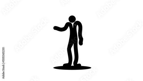 lawyer figure, black isolated silhouette