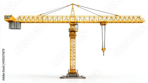 Yellow construction crane illustration
