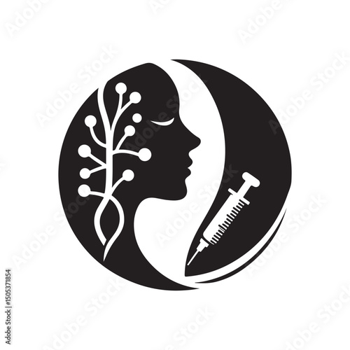 dermatology vector silhouette clip art logo design illustration