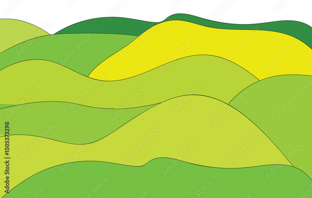 Fototapeta premium hill wave shape green background
