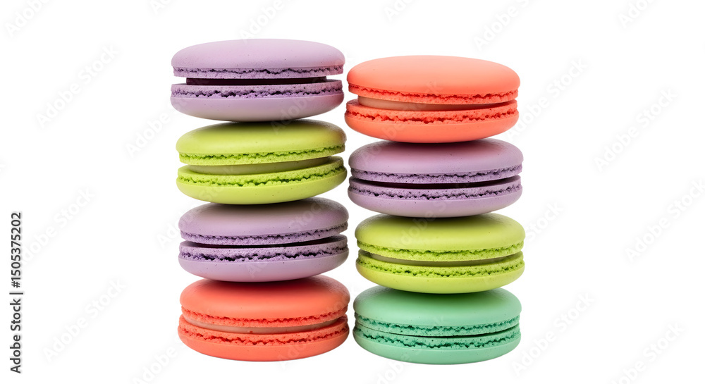 Fototapeta premium Colorful Stack of Macarons on Black Background