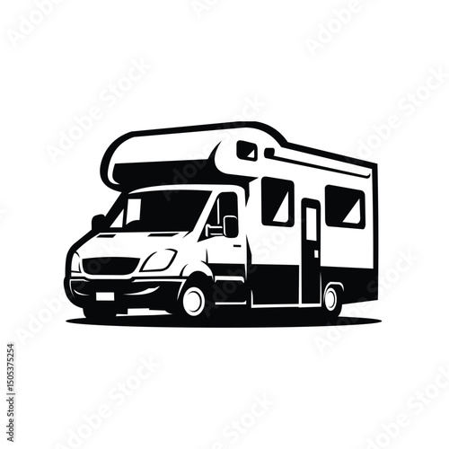 RV Camper Van Motor Home Truck Vector Icon Isolated