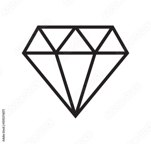 Geometric diamond outline icon isolated vector illustration