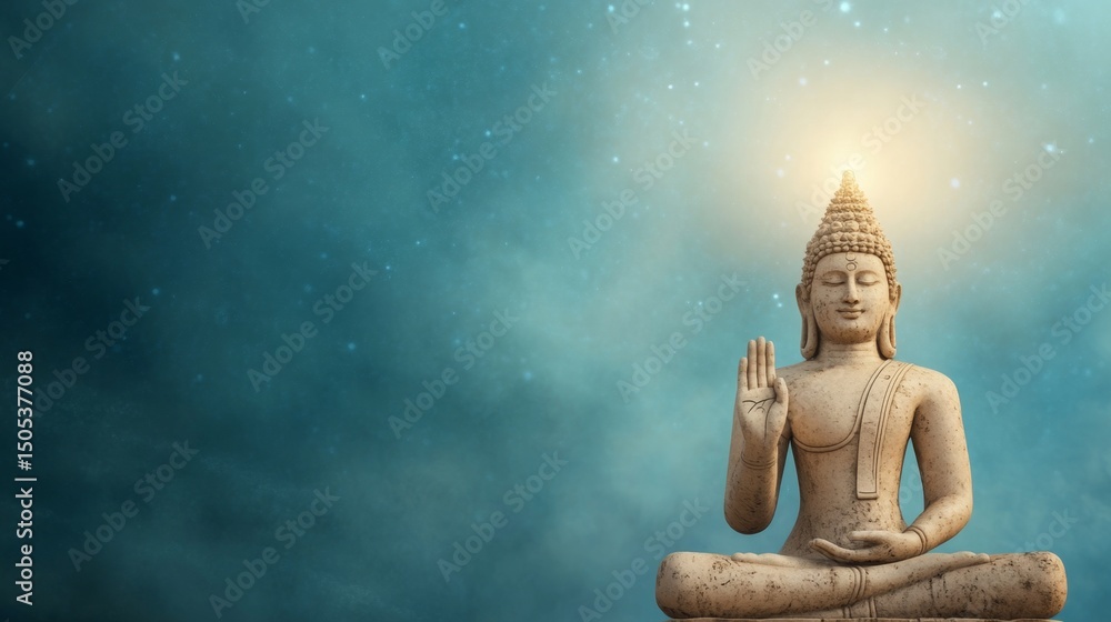 Divine Radiance, Ancient god statue illuminated by ethereal light, representing power, with generous space for text integration. Divine Radiance, Ancient god statue illuminated by ethereal light, representing power, with generous space for text integration.