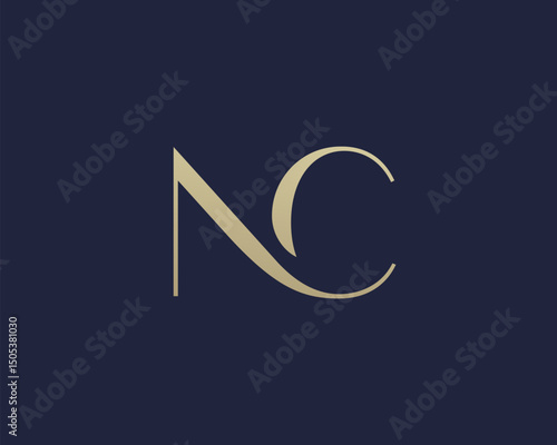 NC letter logo icon design. Classic style luxury initials monogram.
