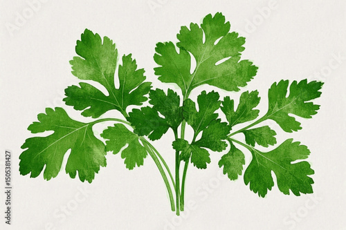 Cilantro Zest in Watercolor  herb cilantro/coriander isolated watercolor vector illustration svg