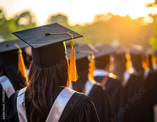 A diverse group of graduates proudly wearing colorful graduation gowns stands together, smiling joyfully, holding diplomas, and celebrating their achievements.