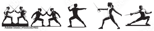 vector silhouette of a fencer