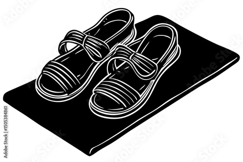 Stylish Black Sandals Summer Footwear Fashion Illustration, sandals, shoes, footwear, fashion, minimalist, formal, look, popular, trendy, comfortable, stylish, best, women, graphic, cool, elegant, nic