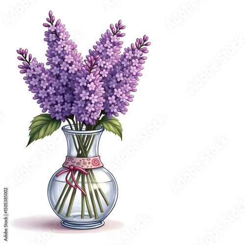 Serenity in Bloom: Lavender Lilacs Greeting Card Design