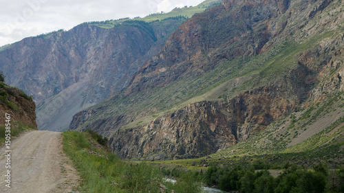 Scenic rocky mountain gorge in the Altai mountains