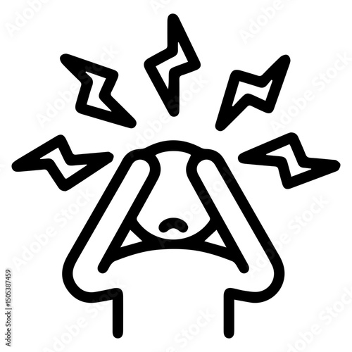 Human in profile, containing lines that visually represent internal division or opposing forces. Symbolizes a conflicted mind, stress, dilemma, and the struggle of navigating contrasting thoughts