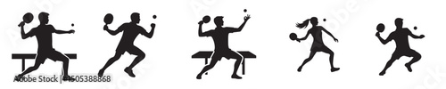 vector silhouette of a person playing table tennis