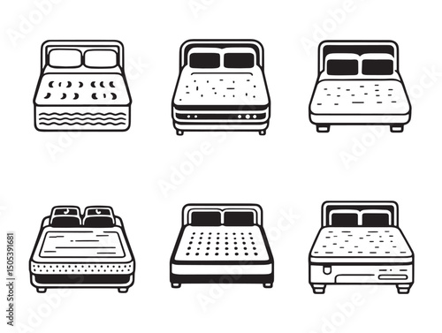 mattress line art vector design for modern comfort