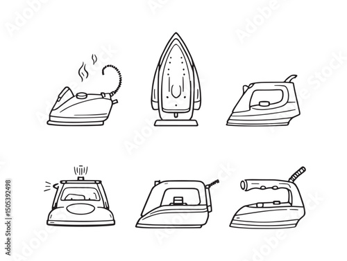 Minimalist iron line art drawings for design work