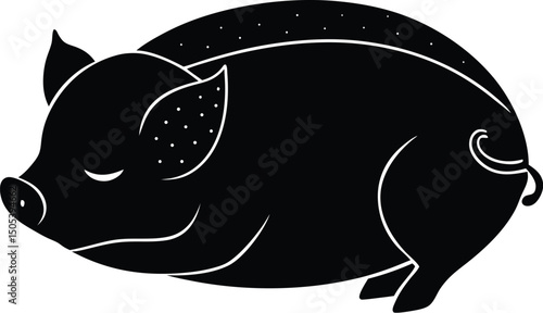 Sleeping Pig Silhouette