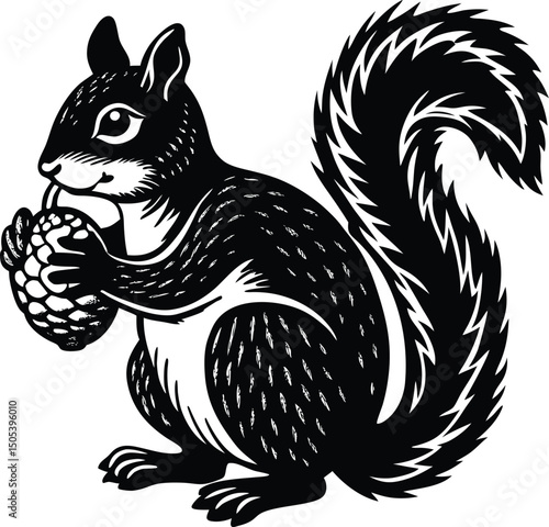 Squirrel Holding Acorn