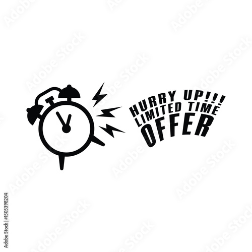 alarm clock icon vector design indicating hurry up