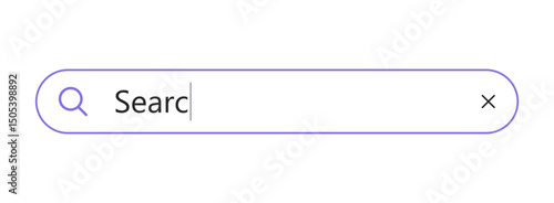 Search bar button icon with text, web element isolated vector illustration