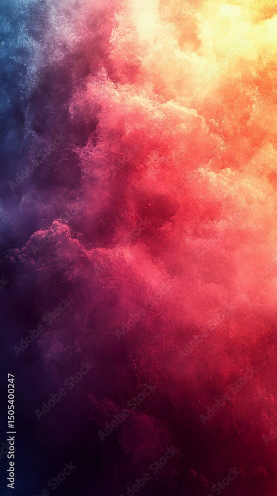 Fototapeta premium A vibrant abstract background featuring swirling clouds of red, orange, purple, and blue hues, perfect for creative designs and digital art.