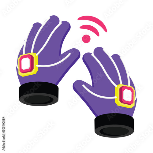 Vr Gloves Vector style icon. Eps 10 file