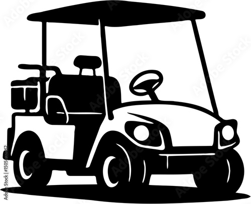 golf cart silhouette vector illustration, isolated on white