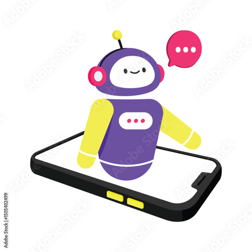 Chatbot With Vr Vector style icon. Eps 10 file