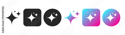 AI application colorful logo collection vector illustration. Set of artificial intelligence app icons in different style on white background