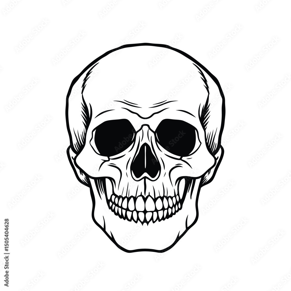 outline vector skull in black outline vector skull in black