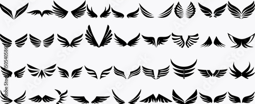 Collection of Black Wing Designs: Various Styles & Shapes