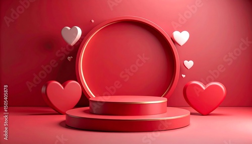 Red Hearts Valentines Display.