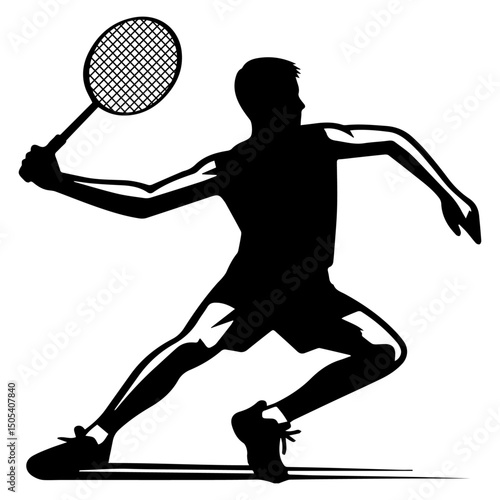 badminton player silhouettes