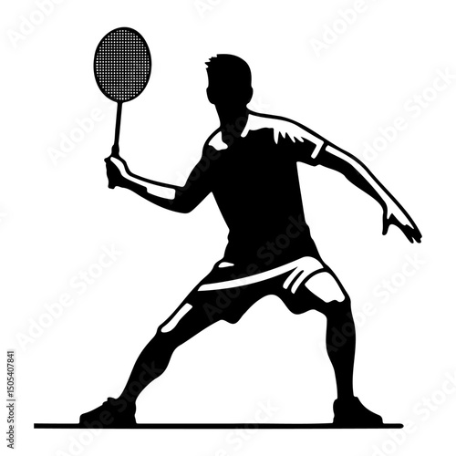 badminton player silhouettes
