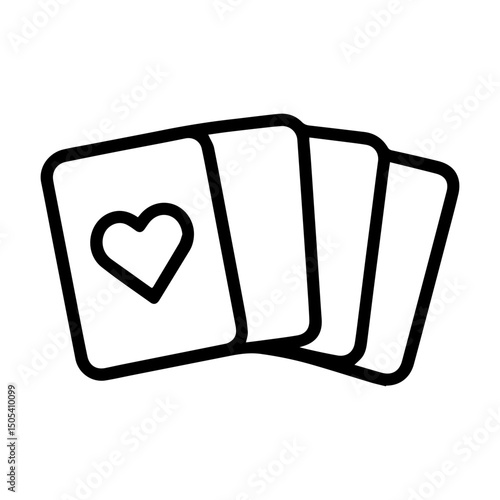 icon cards lie on the table on a white background vector
Vector line icon board games