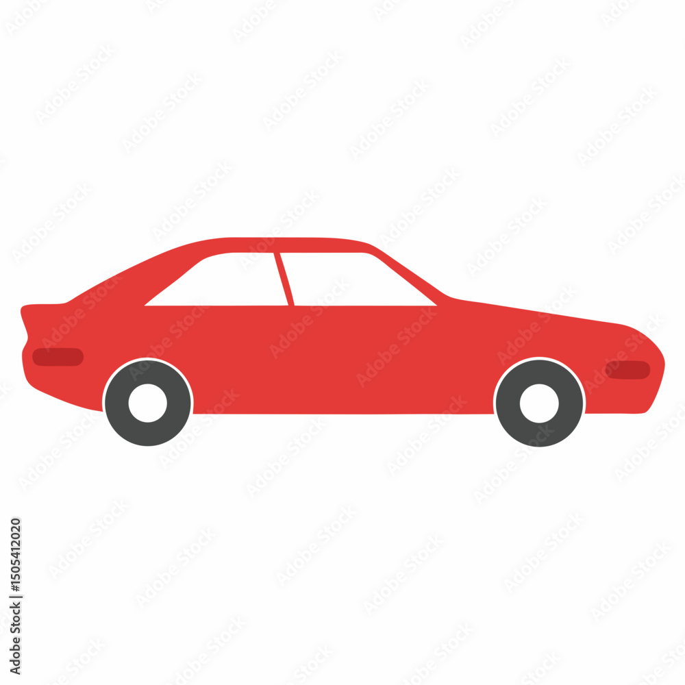 Fototapeta premium red car isolated on white