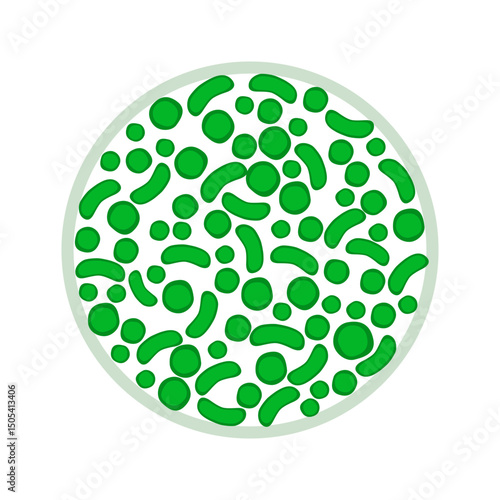 Green bacteria or germs icon isolated on white background.