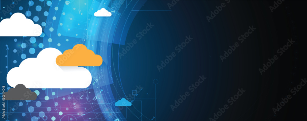 Fototapeta premium Cloud concept technology background and network security