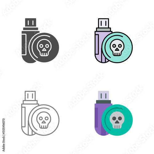 Infected Usb Drive Vector Icon