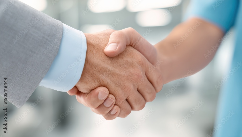 Doctor and Businessman Handshake in Hospital, Representing Partnership and Healthcare Solutions For Medical Industry : Generative AI Doctor and Businessman Handshake in Hospital, Representing Partnership and Healthcare Solutions For Medical Industry : Generative AI