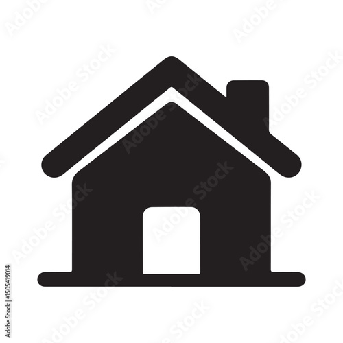 Home building icon on a white background, a symbol for real estate or web design