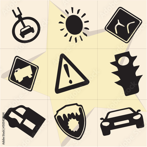 All kind of transportation vector Black and white set-74