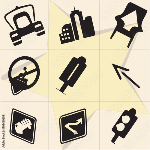All kind of transportation vector Black and white set-75