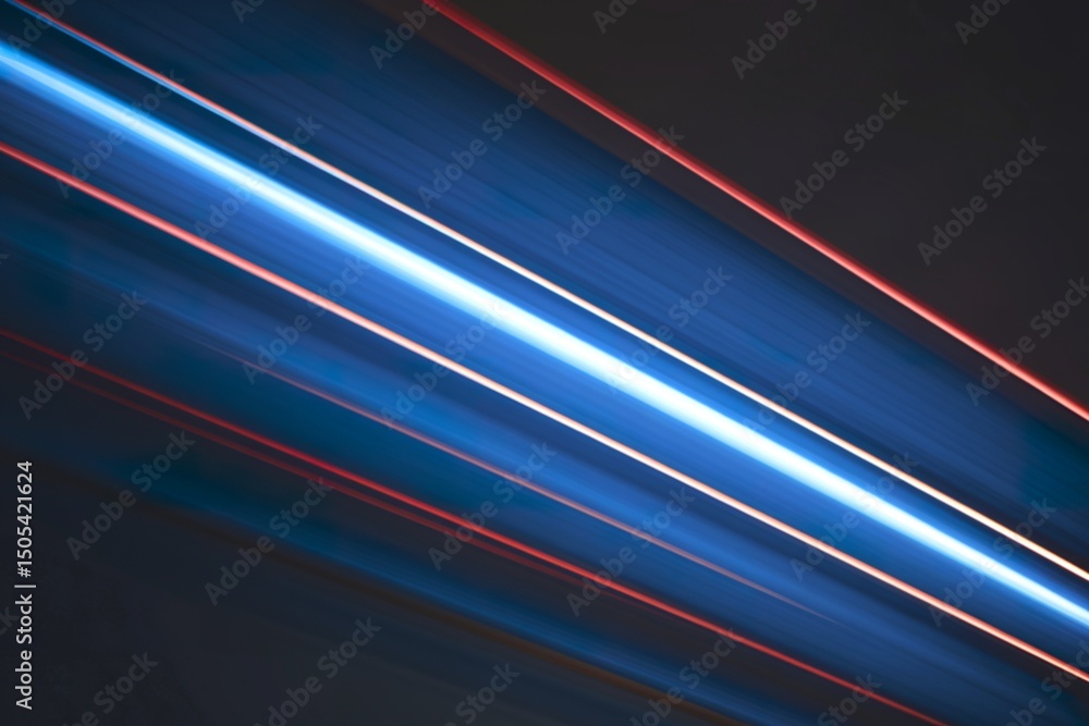 Fototapeta premium A photo of a dark background with dynamic, vibrant diagonal streaks of light