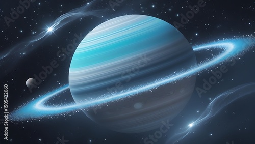 Wallpaper Mural Stunning Celestial Artwork Glowing Rings of an Exoplanet Torontodigital.ca