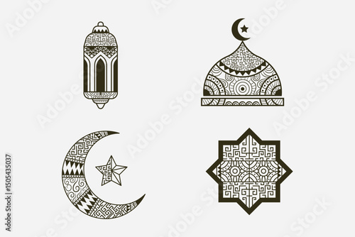 Traditional Islamic Symbols and Religious Elements