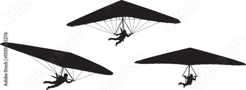 Hang Glider Icon Silhouette Vector Illustration