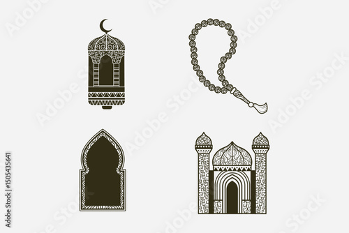Traditional Islamic Symbols and Religious Elements
