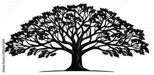 Tree Silhouette – Nature, Growth & Stability Vector Art