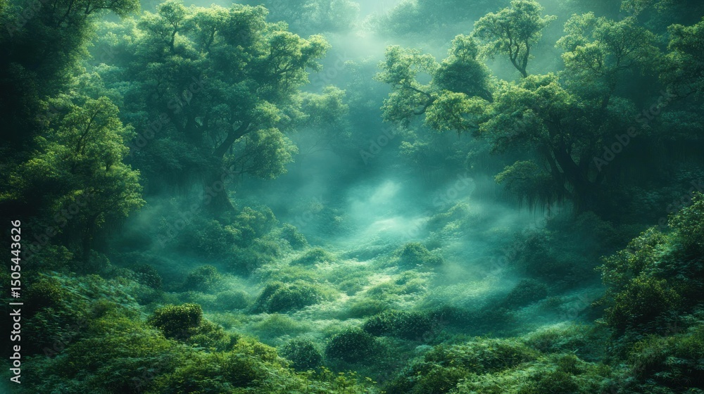 Fototapeta premium Emerald forest pathway